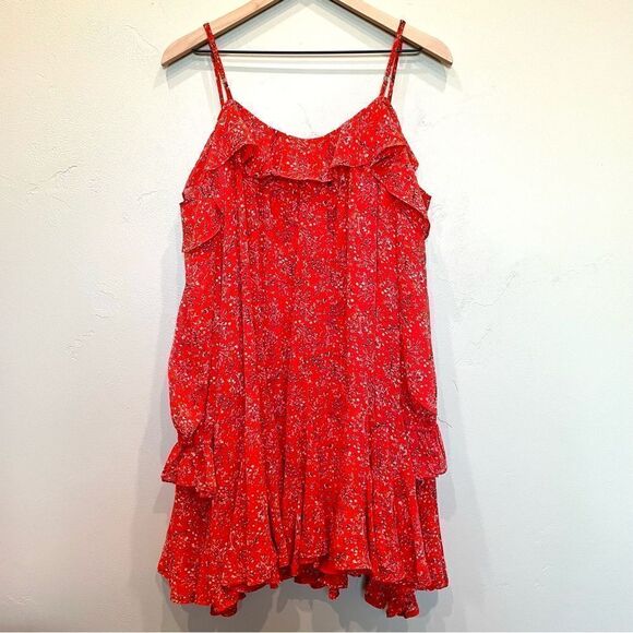 NWT Fate Floral Print Red Ruffle Dress - Size: Small - Picture 2 of 9